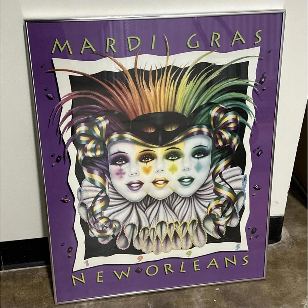 Mardi Gras New Orleans Menagerie 1994 Poster VTG Original